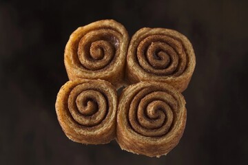 Wall Mural - A close-up shot of a delicious-looking bunch of doughnuts