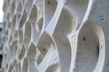 Poster - A close-up view of a textured wall with a repeating geometric design