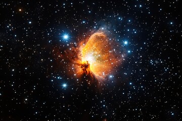 Wall Mural - a bright orange star surrounded by other stars, great for space or astronomy themed designs