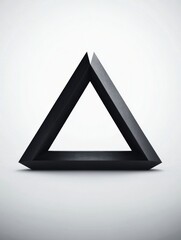 Leinwandbilder - Three dimensional black triangular shape creating a striking visual effect on a clean surface. Generative AI