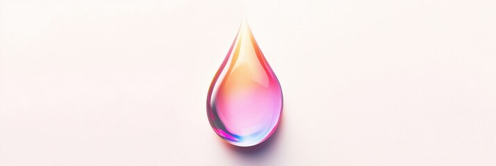 Leinwandbilder - Light refracts through a colorful water droplet on a soft surface in natural light. Generative AI