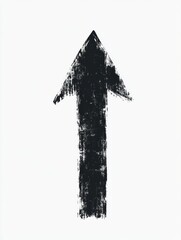 Aufkleber - Black arrow symbol pointing upward on a white background for guidance and direction. Generative AI