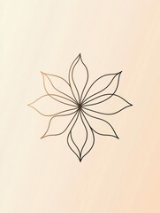Leinwandbilder - Intricate line art flower design with elegant petal shapes on soft background. Generative AI