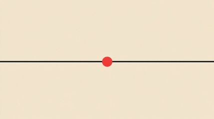 Leinwandbilder - Red dot centered on a horizontal line against a plain background evokes simplicity and balance in design. Generative AI