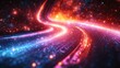 © Kaizenart - Vibrant abstract light trails create a dynamic pathway through a cosmic background of stars