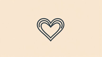 Aufkleber - Heart symbol with modern design on a light background, representing love and connection in contemporary art. Generative AI