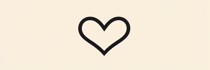 Aufkleber - Simple heart shape symbol on a muted background representing love and affection in minimalist design. Generative AI
