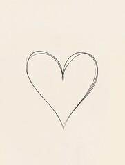 Leinwandbilder - Simple heart drawing on light background showcasing creativity and artistic expression. Generative AI