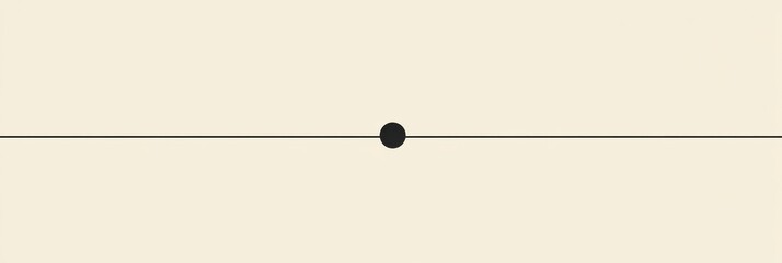 Poster - Minimalist design featuring a central black dot on a light background with a horizontal line extending across the space. Generative AI