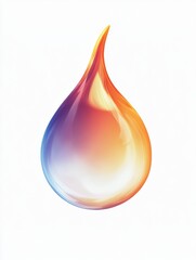 Poster - Colorful water drop design showcasing blend of orange and blue tones on a white background. Generative AI