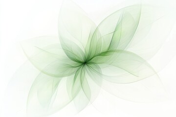 Aufkleber - Soft green abstract floral design with delicate layered petals and a serene background. Generative AI