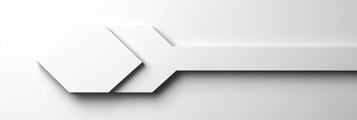 Aufkleber - Abstract design featuring a hexagon and arrow shape on a white background for modern aesthetics. Generative AI