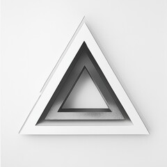 Poster - Geometric design featuring layered triangles in a minimalist style against a white background. Generative AI