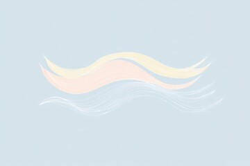 Sticker - Calm waves in soft pastel colors creating a serene atmosphere on a gentle backdrop. Generative AI