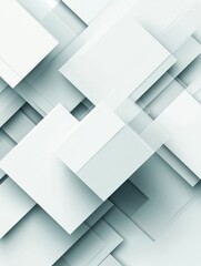 Aufkleber - Abstract layered design with overlapping white squares in a modern aesthetic environment. Generative AI
