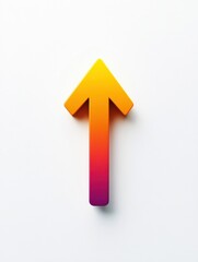 Leinwandbilder - Bright gradient arrow pointing upwards on a clean white surface conveying direction and positivity in design. Generative AI