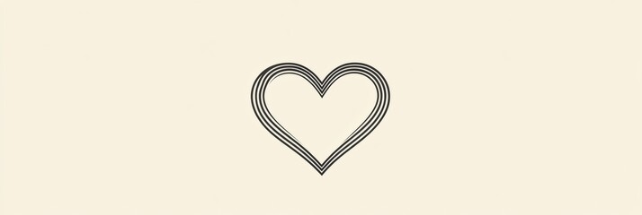 Aufkleber - Abstract heart design created with overlapping lines on a light background. Generative AI