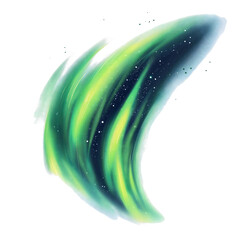 Wall Mural - isolated northern lights aurora in the arctic night sky abstract illustration
