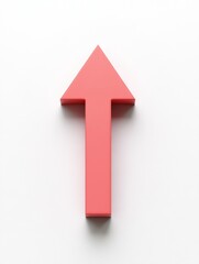 Aufkleber - Red upward arrow symbol on a plain white background indicating direction and movement for various contexts. Generative AI