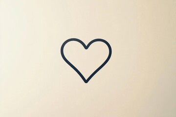 Aufkleber - Simple heart outline illustration on a soft neutral background, symbolizing love and affection in design. Generative AI