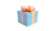 © PNG Artistry - A light blue gift box with a peach ribbon perfect for holiday or birthday celebrations product presentations and festive designs