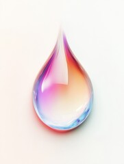 Fototapete - Colorful water droplet reflecting light during a close up capture showcasing its unique shape and vibrant hues. Generative AI