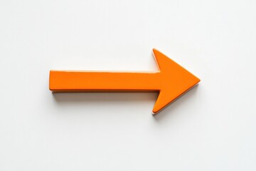 Aufkleber - Bright orange arrow pointing right on a white background indicating direction clearly. Generative AI
