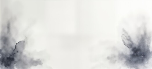Aufkleber - Abstract white paper background with grey, black watercolor stains. Minimalist design. Elegant, simple. Light, airy feel. Suitable for presentation backgrounds or art prints. Modern aesthetic.