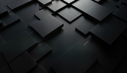 Leinwandbilder - Abstract tech background with dynamic layered mosaic. Modern design of dark shapes. Futuristic or corporate concept. Stylish minimalist illustration. Elegant and sophisticated look.