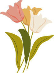 Wall Mural - tulip flowers handdrawn