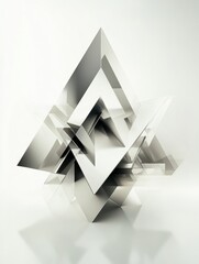 Aufkleber - Abstract composition of geometric shapes creating a dynamic visual experience in modern art. Generative AI