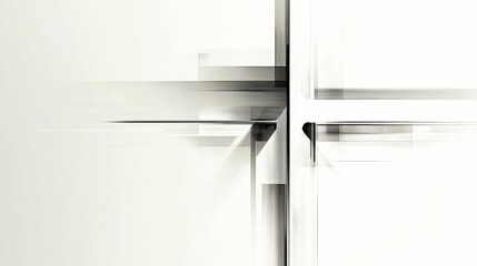 Poster - Abstract design with intersecting lines and transparent surfaces suggesting modern architecture in a minimalist style. Generative AI