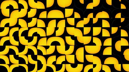 Aufkleber - Animated Geometric pattern or background loop. 4K resolution geometric motion design in retro colors. Abstract shapes background.