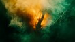 © Angelina - An abstract banner showcasing swirling smoke clouds, particles, and fumes, evoking scenes of explosions or natural disasters. Perfect for visual content related to military operations, disaster