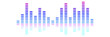 © 7DesignUA - Sound wave icon. Gradient equalizer bars with symmetrical reflection.