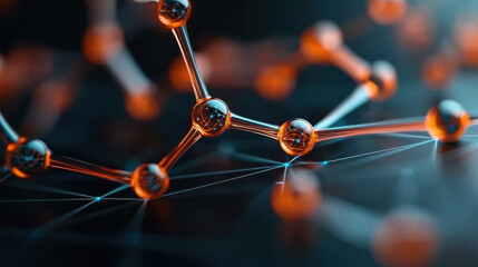 Fototapete - visualization of neural network model with interconnected nodes and glowing elements, representing advanced technology and data processing