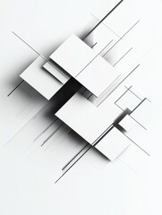 Aufkleber - Abstract geometric shapes and lines create a modern art piece on a minimalist background in a contemporary setting. Generative AI