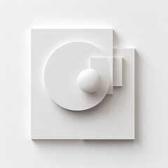 Leinwandbilder - Modern geometric design featuring white shapes in a minimalist composition on a flat surface. Generative AI