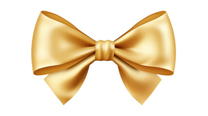 Wall Mural - Elegant Golden Bow Festive Decoration Gift Ribbon Luxury Bowtie Shiny Present