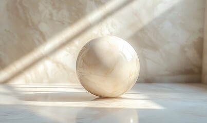 Wall Mural - Marble sphere, sunlight, luxury backdrop, interior design