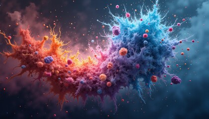 Canvas Print - Cosmic Energy Burst Collision