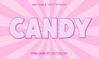 Candy text effect, editable text effect and sugar 3d font style bold shadow retro poster design