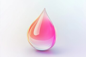 Poster - Colorful water droplet design with gradient hues of pink and clear transparency on soft background. Generative AI
