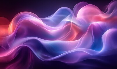 Poster - Abstract Smooth Curves Digital Art Modern Minimalist Background Design Futuristic Purple Blue Gradient