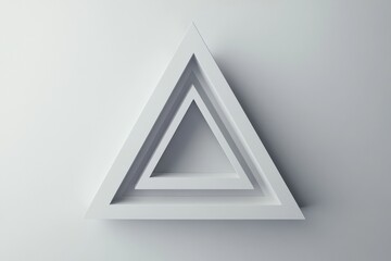 Aufkleber - Visual representation of nested triangular shapes in a minimalist setting with muted colors and soft lighting. Generative AI