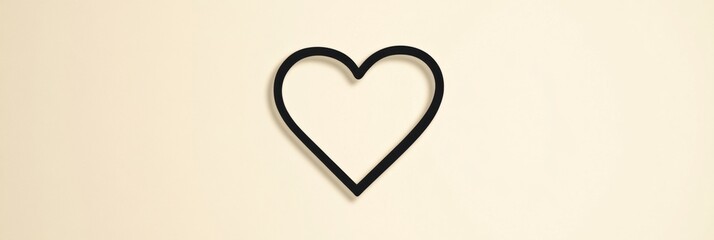 Aufkleber - Heart shaped outline on a light background adding a touch of minimalism to modern decor. Generative AI