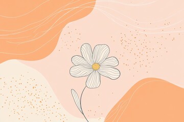 Poster - Floral design with abstract shapes and soft colors in a modern artistic style. Generative AI