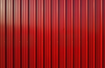 Leinwandbilder - Red metal wall shows seamless striped texture. Industrial design features strong vertical lines. Clean surface with slight variations in shade. Possible background for product design abstract art.