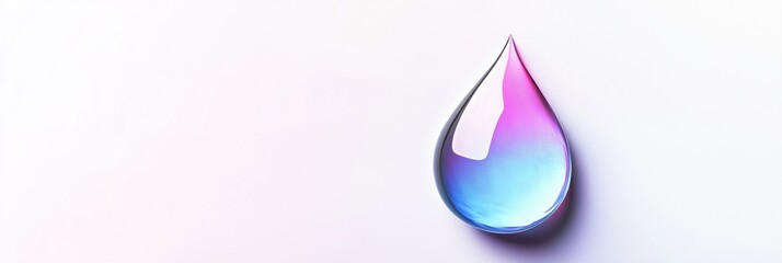 Leinwandbilder - Colorful water droplet with gradient shades resting on a smooth surface during daylight. Generative AI