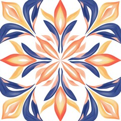 Aufkleber - Colorful abstract floral design with swirling shapes in vibrant hues created for artistic expression and decoration purposes. Generative AI
